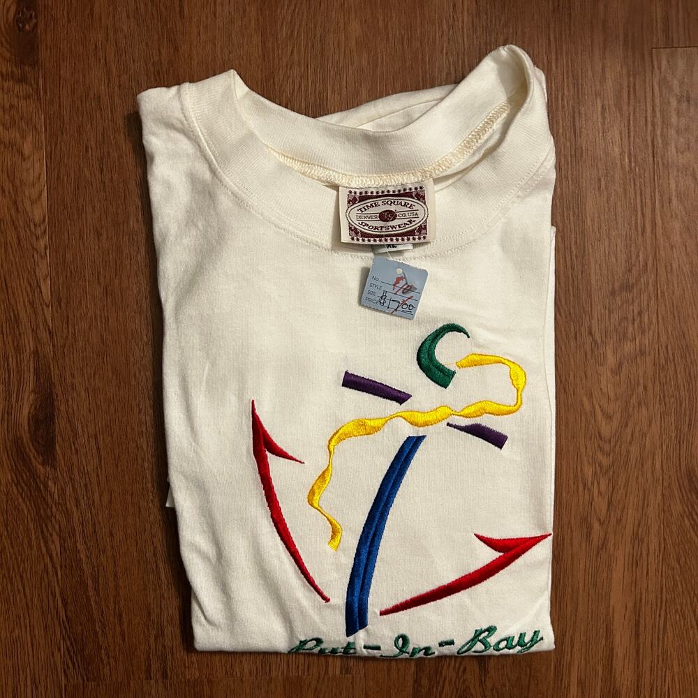 NWT Put-In-Bay Embroidered Souvenir T-Shirt - Time Square Sportswear - XL
